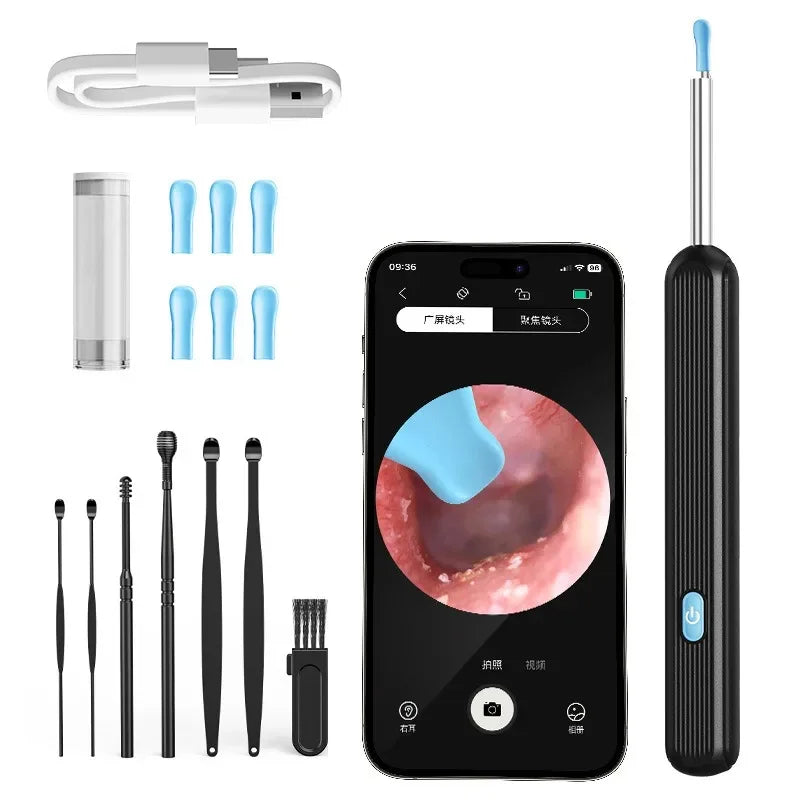 Ear Wax Removal Kit 1080P Wireless Otoscopes Earwax Removal Camera with 6 LED