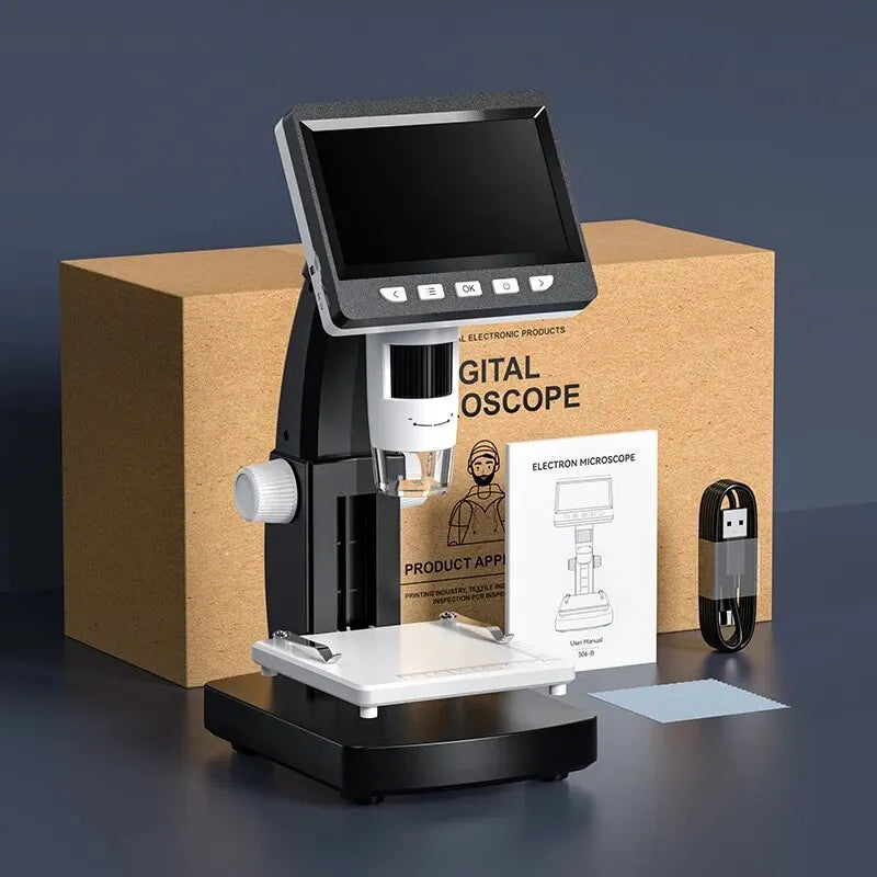 4.3" LCD Video Digital USB Microscope 1000X Zoom For Electronic Welding + Stand