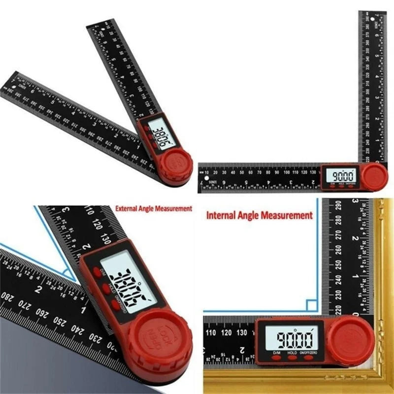 2-in-1 Digital Protractor Angle Gauge Ruler | 0-200mm Measuring Tool