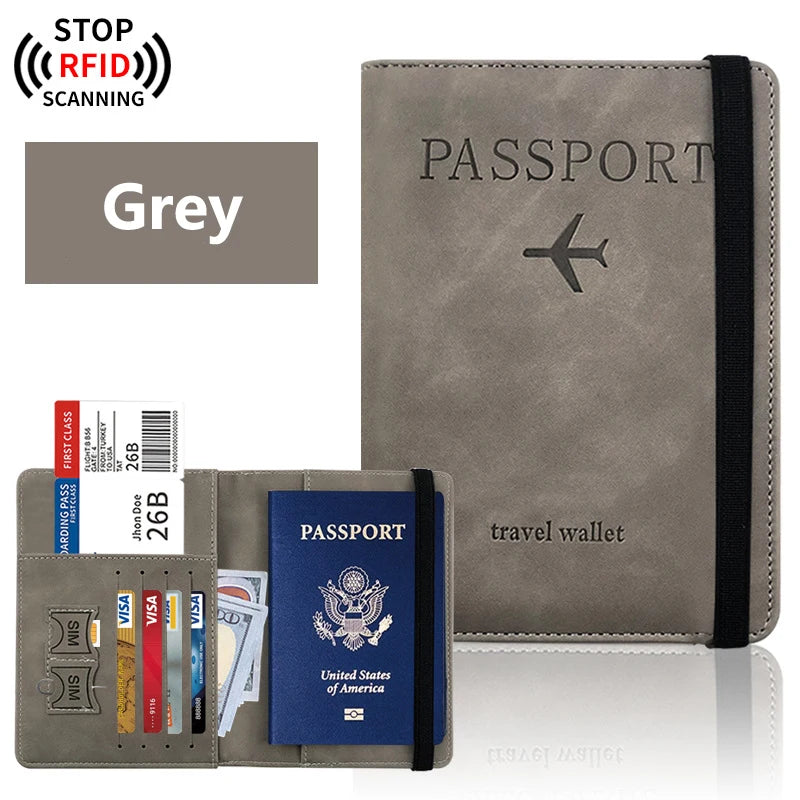 Solid Colour Passport Holder Cover Wallet - RFID Blocking Leather *Offer*