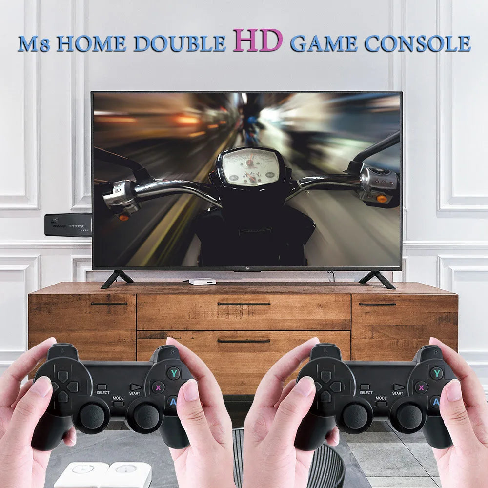 4K HDMI TV Game Stick Console Built-in 64GB 20000 Retro Games 2 Wireless Gamepad