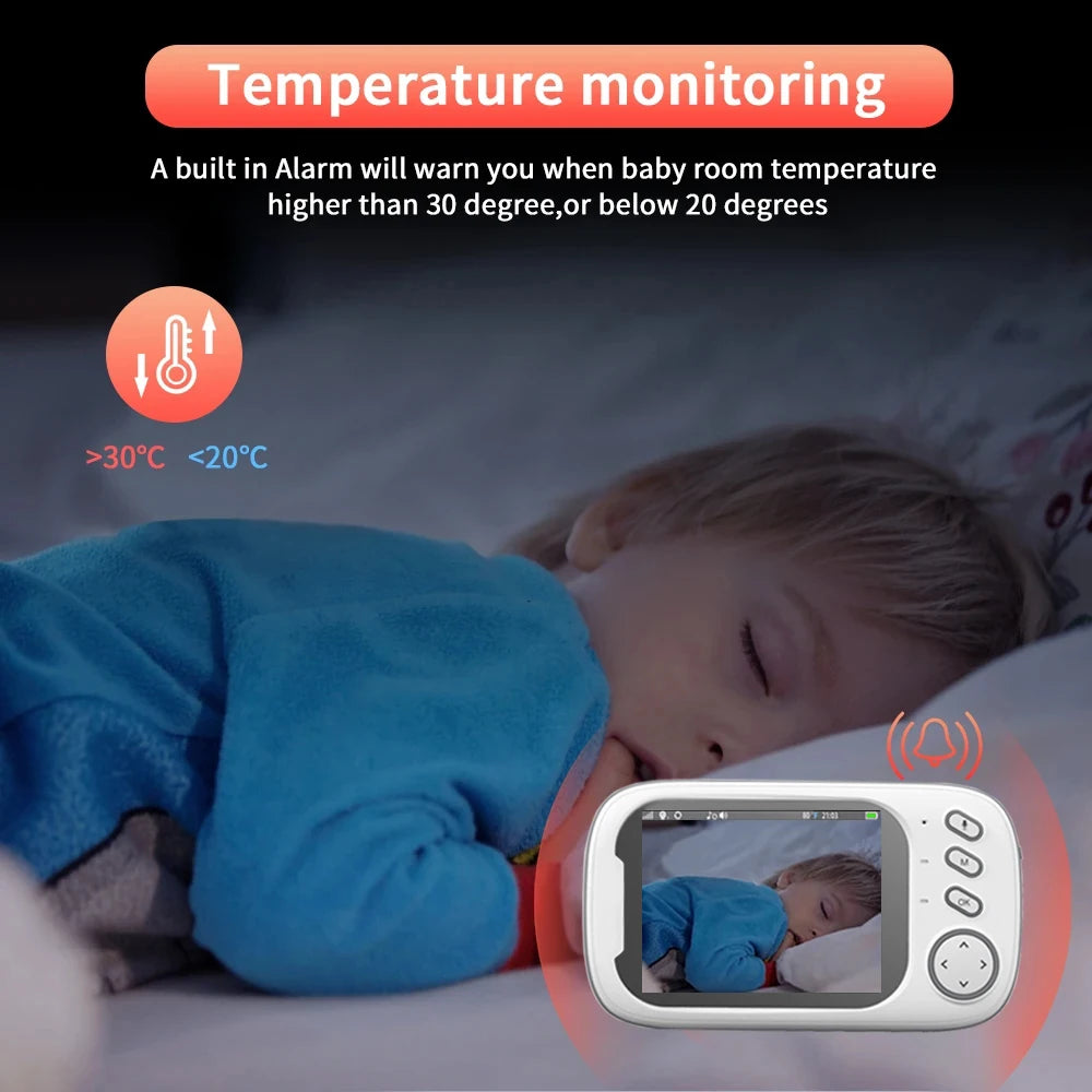 Wireless Video Baby Monitor Night Vision Temp & 2-Way Audio Security Cam
