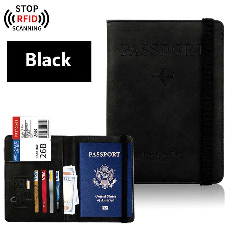 Solid Colour Passport Holder Cover Wallet - RFID Blocking Leather *Offer*