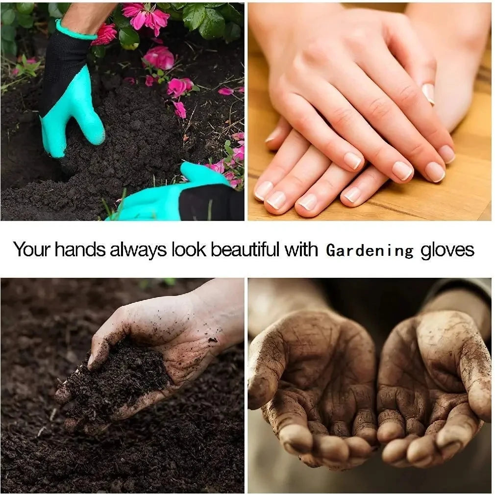 Garden Digging Gloves 2 pairs ABS Claws For Digging Planting Gardening Raking