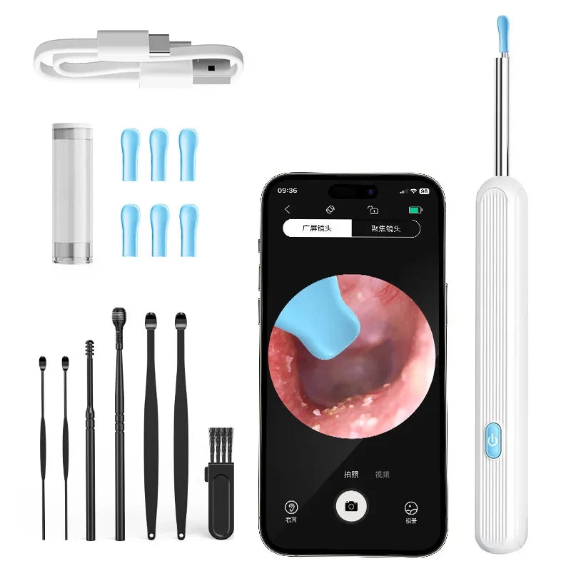 Ear Wax Removal Kit 1080P Wireless Otoscopes Earwax Removal Camera with 6 LED
