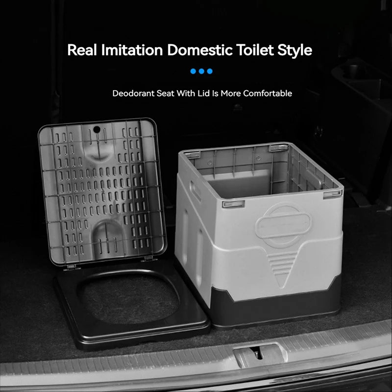 Portable Folding Toilet - Collapsible, Anti-Odor, Travel Car Emergency Toilet