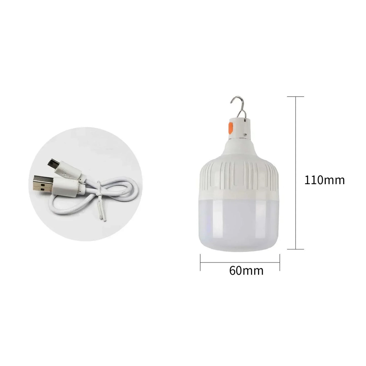 USB Rechargeable LED Light Bulb - Emergency Outdoor Camping Lantern EDC 60W