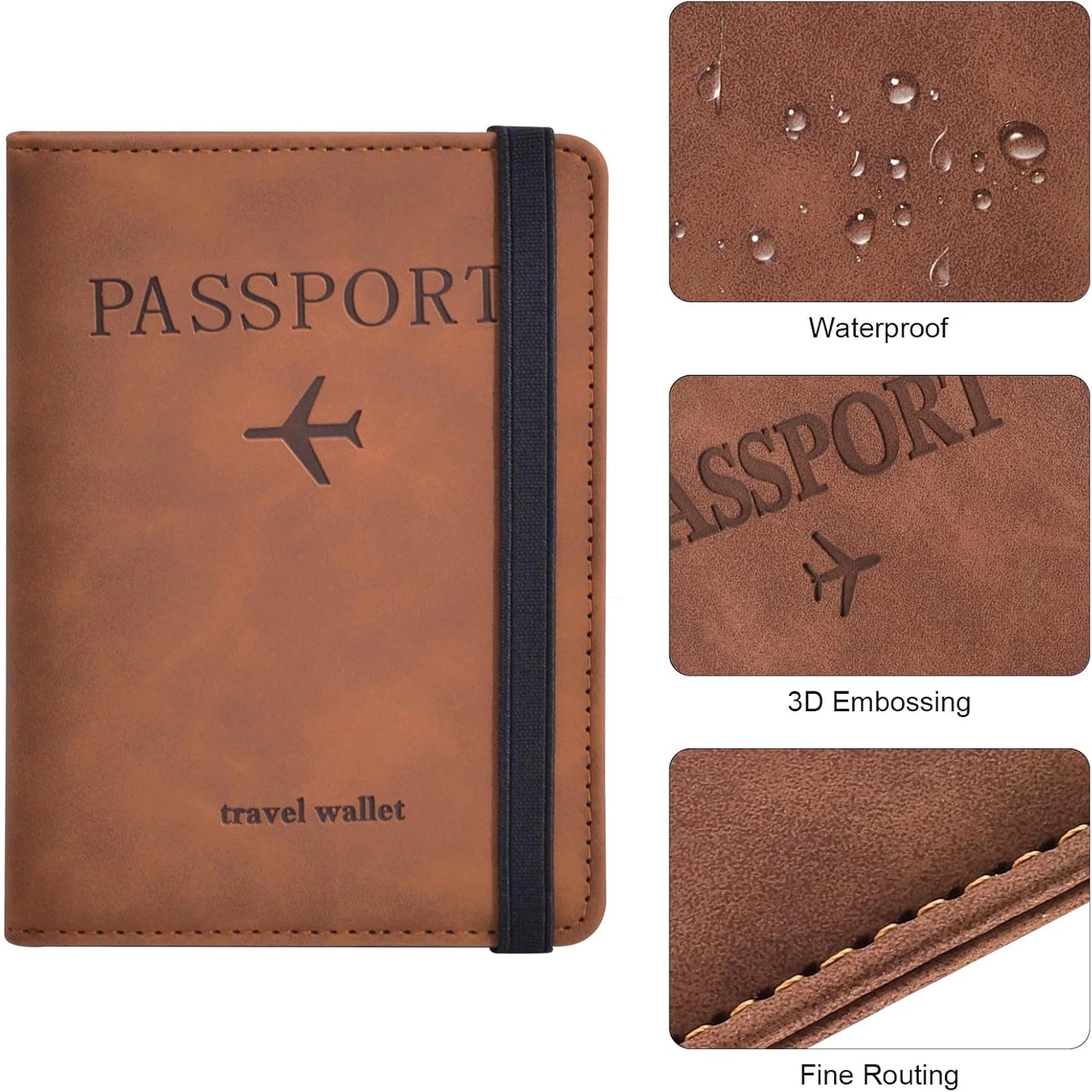 Solid Colour Passport Holder Cover Wallet - RFID Blocking Leather *Offer*