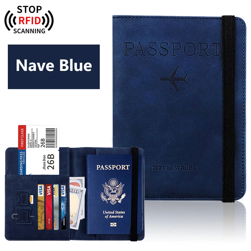 Solid Colour Passport Holder Cover Wallet - RFID Blocking Leather *Offer*