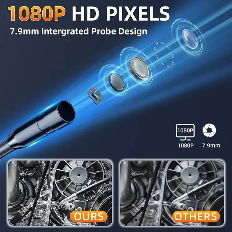HD Endoscope Camera 8MM 1080p 4.3" Screen Industrial Borescope Inspection Tool