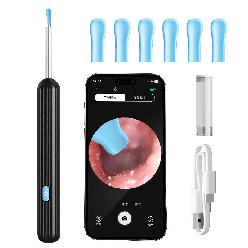 Ear Wax Removal Kit 1080P Wireless Otoscopes Earwax Removal Camera with 6 LED