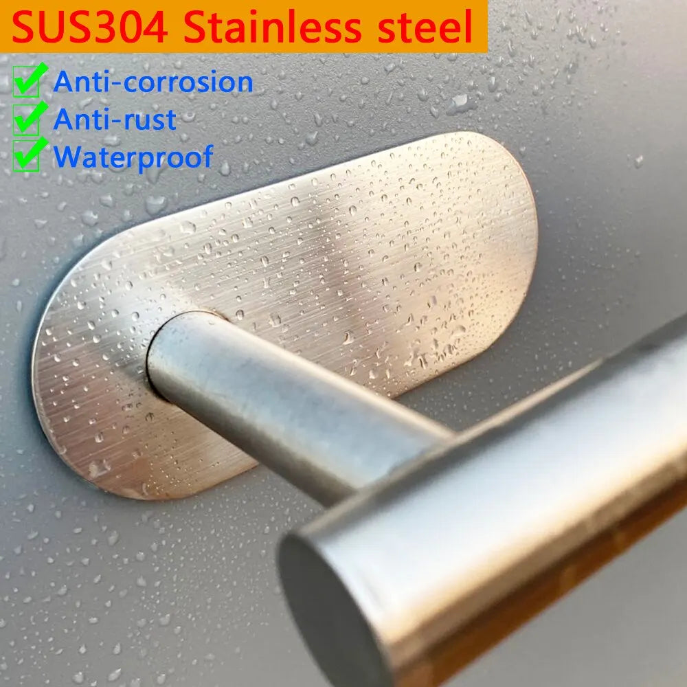 Stainless Steel Toilet Roll Paper Holder Strong Self Adhesive Stick Wall Mount