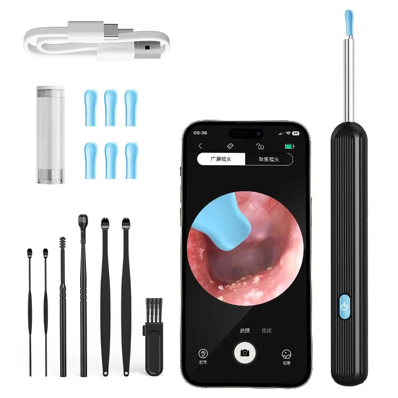Ear Wax Removal Kit 1080P Wireless Otoscopes Earwax Removal Camera with 6 LED