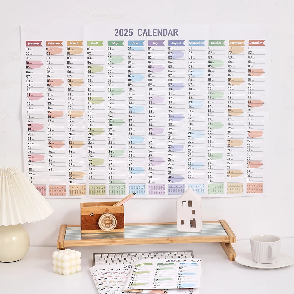 2025 Year Planner Wall Chart + Calendar + Holidays ✔ Home ✔ Office + Stickers Large