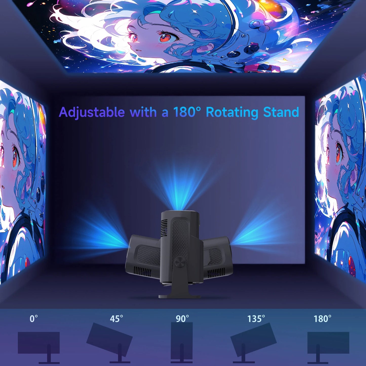 4K Projector Android 5G WIFI Mini Bluetooth Office Home Theatre HDMI USB