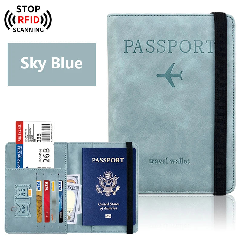 Solid Colour Passport Holder Cover Wallet - RFID Blocking Leather *Offer*