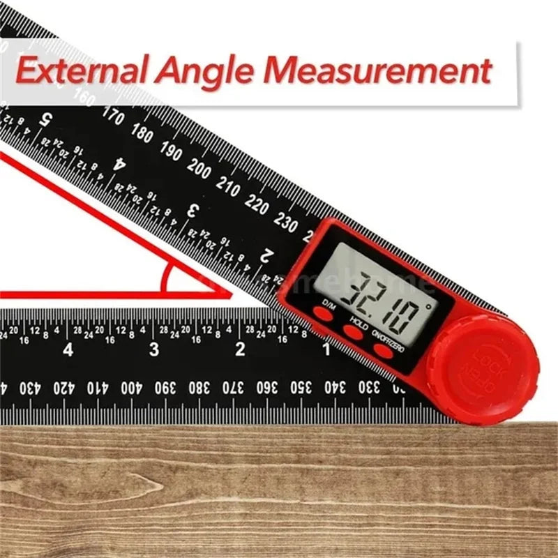 2-in-1 Digital Protractor Angle Gauge Ruler | 0-200mm Measuring Tool