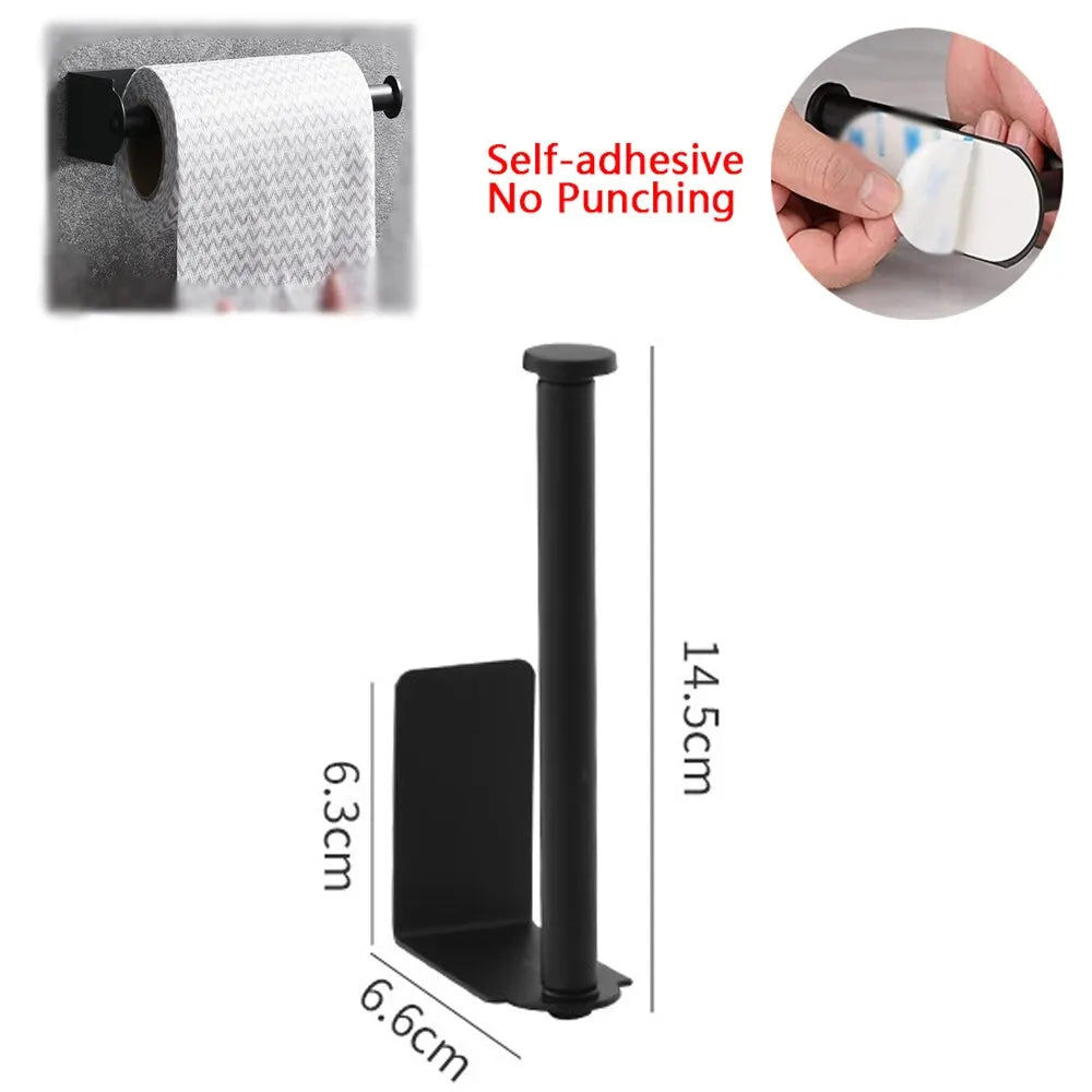 Stainless Steel Toilet Roll Paper Holder Strong Self Adhesive Stick Wall Mount
