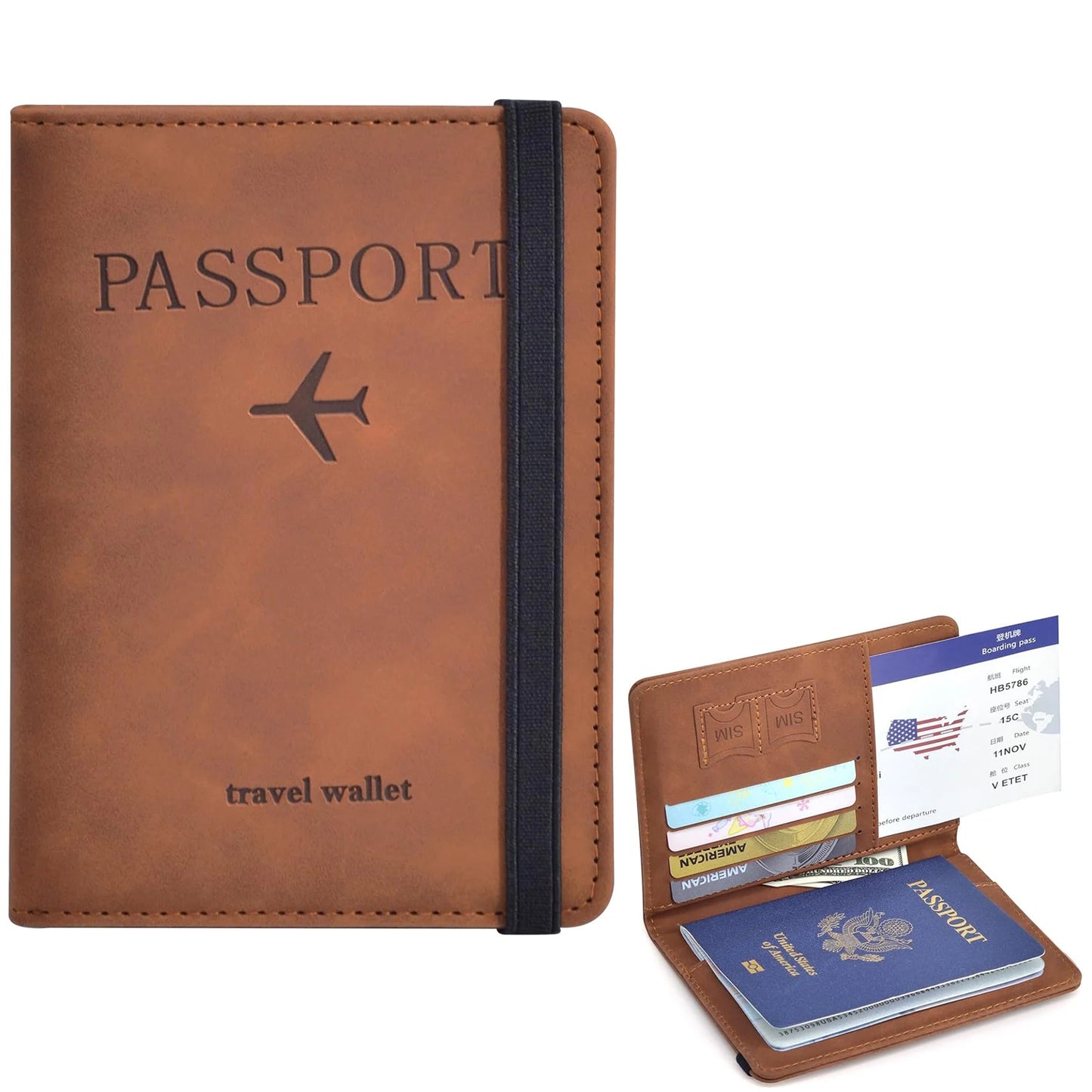 Solid Colour Passport Holder Cover Wallet - RFID Blocking Leather *Offer*