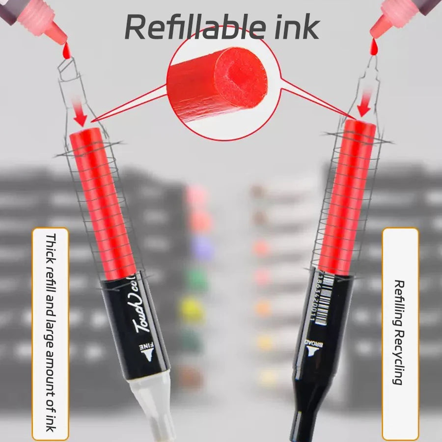 Dual Tip Colouring Pens Brush Pens Felt Tip Pens for Kids Adults Brand New