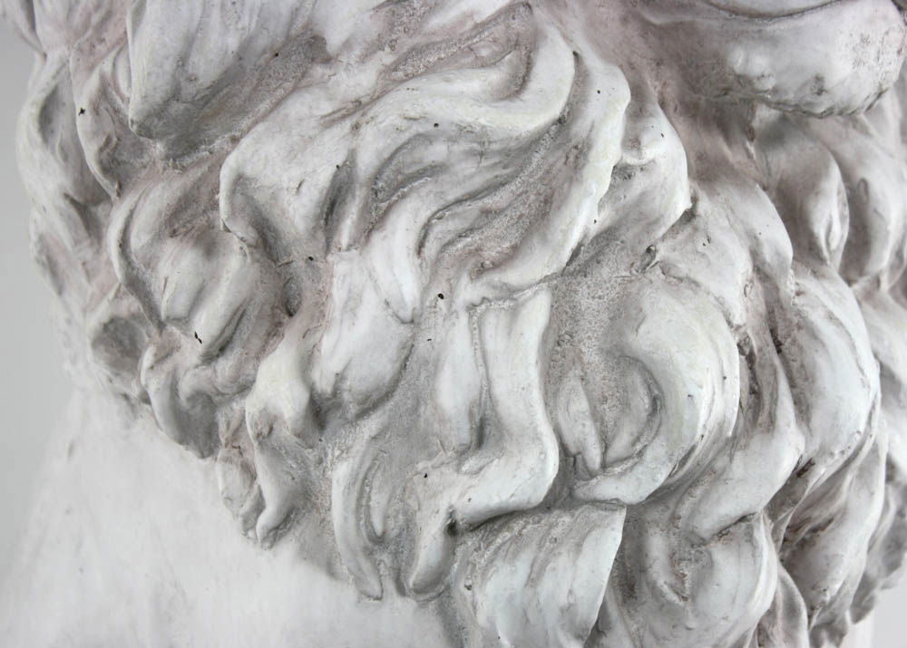 Stone Effect Lion Statue Sitting Decorative Figurine for Home & Garden