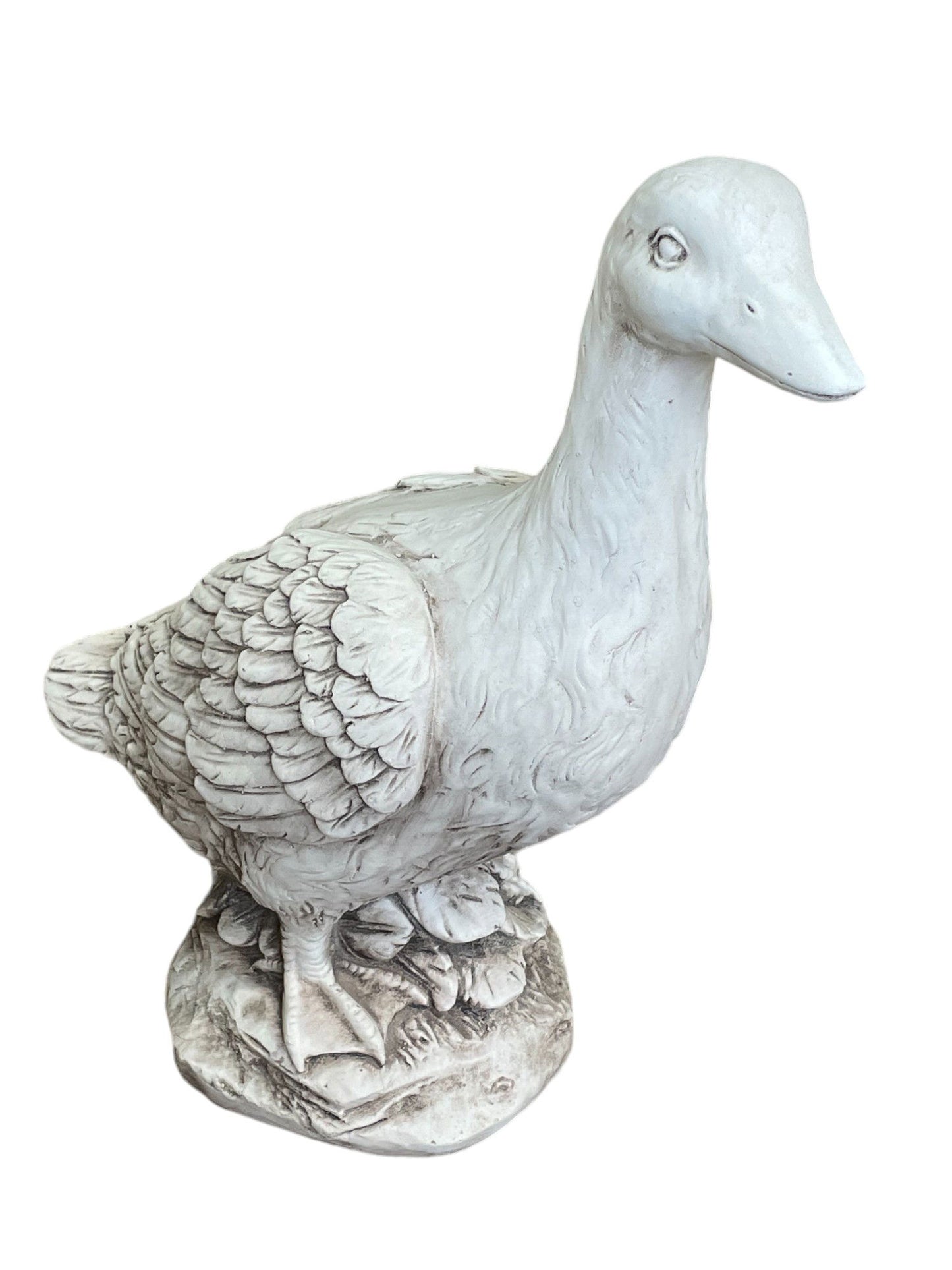 White Duck Statue Stone Effect Garden Decor Outdoor Sculpture Home & Garden