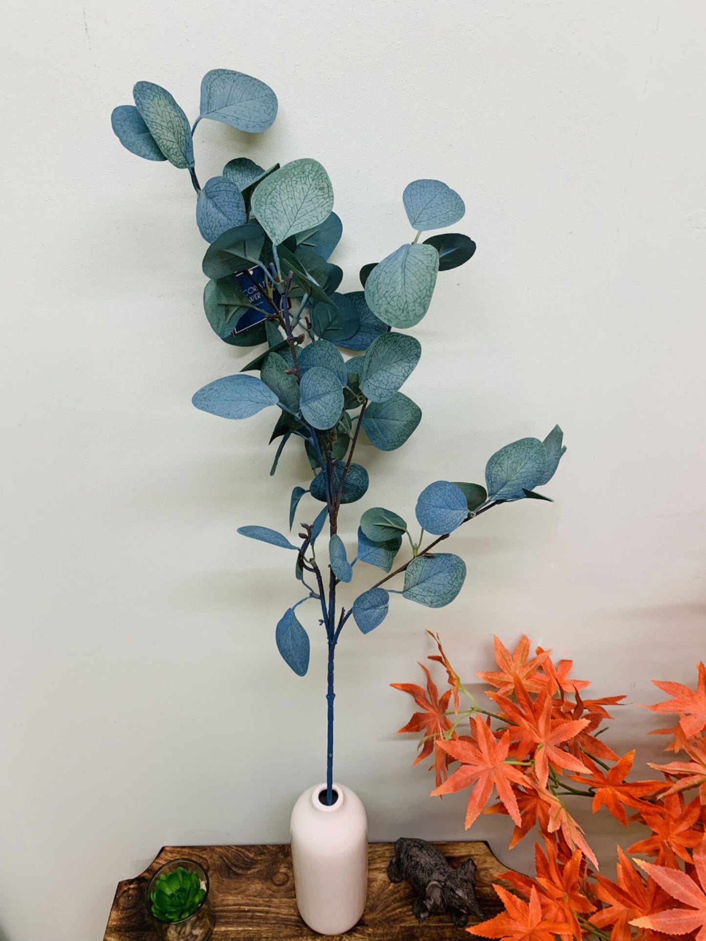 90cm Blue Eucalyptus Stem for Home Decor and Weddings