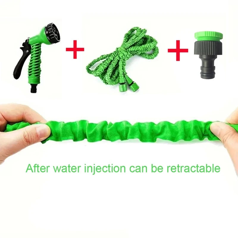 Expandable Garden Hose Pipe Anti Kink With 7 Function Water Spray Gun Magic Hose
