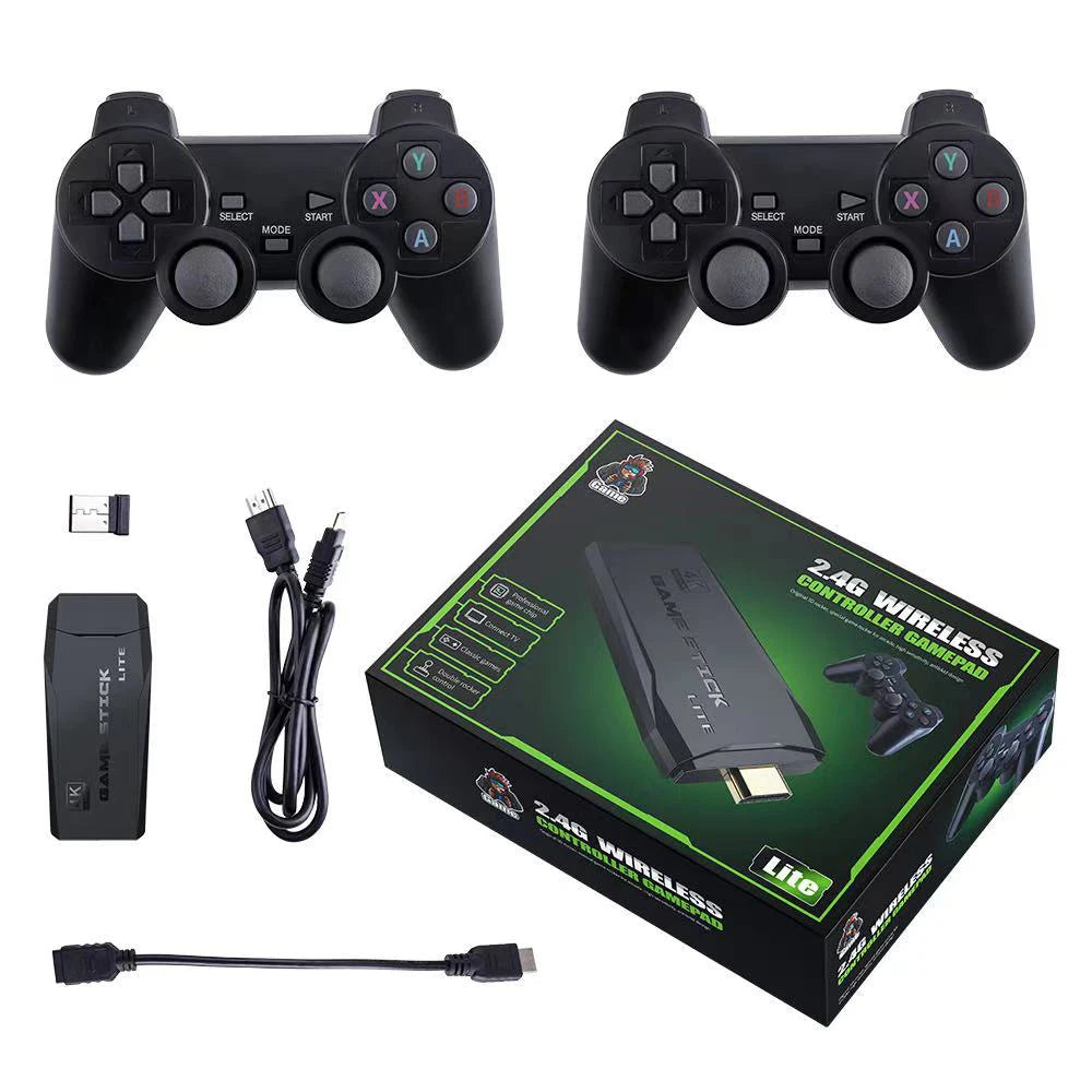 4K HDMI TV Game Stick Console Built-in 64GB 20000 Retro Games 2 Wireless Gamepad