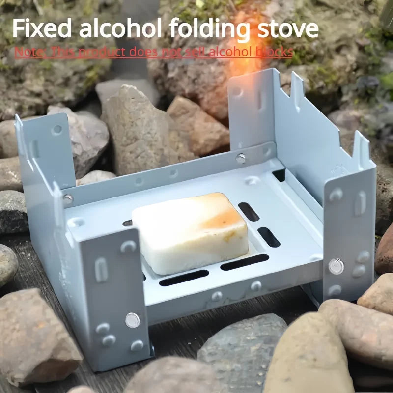 Portable Solid Alcohol Fuel Folding Furnace - Mini Picnic Camping Stove Burner