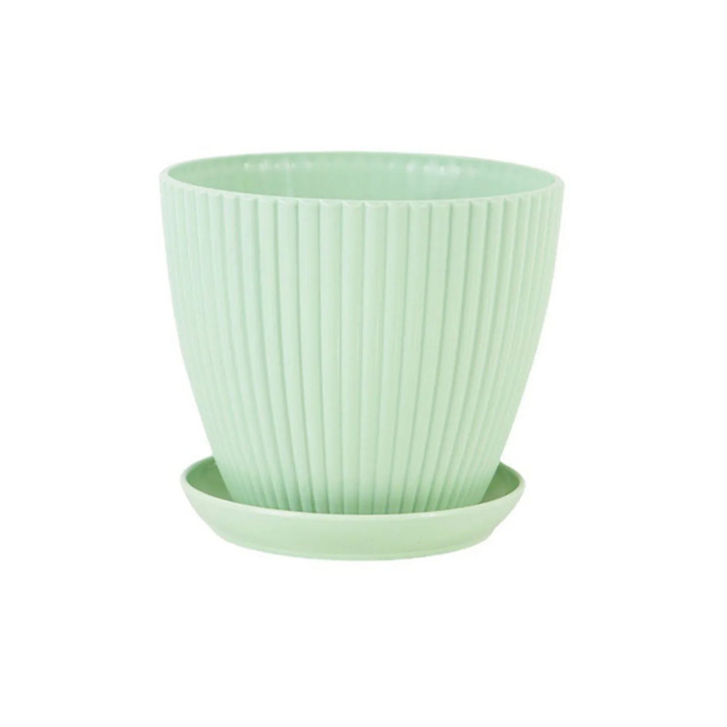 Round Flower Plant Pot with Tray Succulent Planter Home Garden Decor 5 Sizes