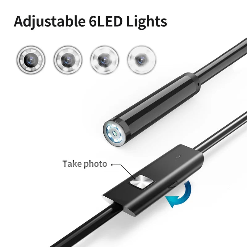 USB Type C Endoscope Borescope Snake Inspection Camera 3 in 1 for Phone Android