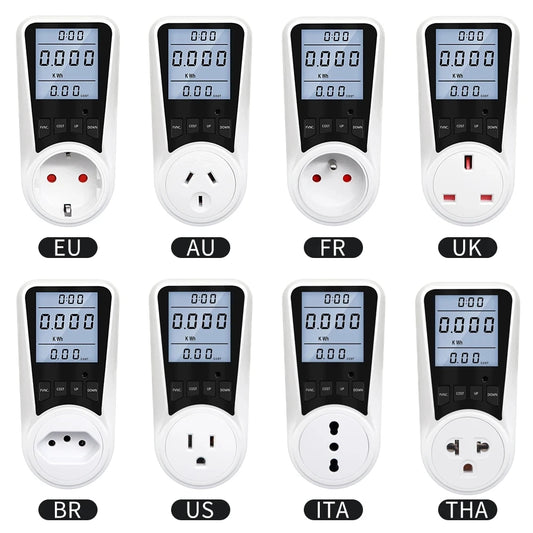 220V Digital Wattmeter LCD Power Consumption Energy Meter UK Plug 16A 3680W