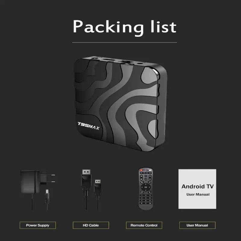 T95 MAX Android 12 TV Box 16/32/64GB Quad Core HD 6K HDMI WIFI Media Player