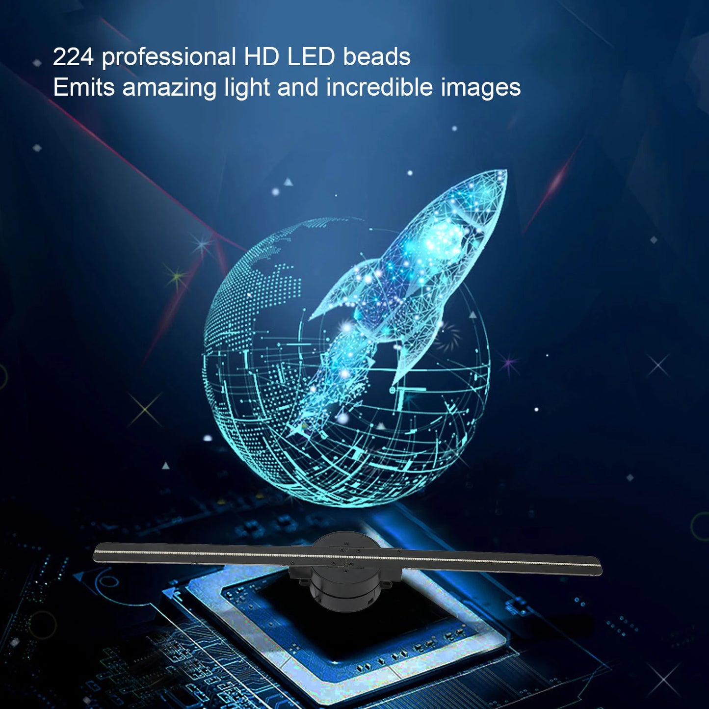 3D Hologram Fan Projector 42cm LED Display Unique Visual Effect
