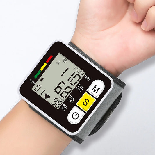 Digital Wrist Blood Pressure Monitor BP Machine Heart Rate Monitor Cuff