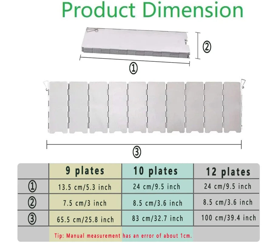 Camping Stove Windscreen - Compact Folding Outdoor Gas Burner Shield