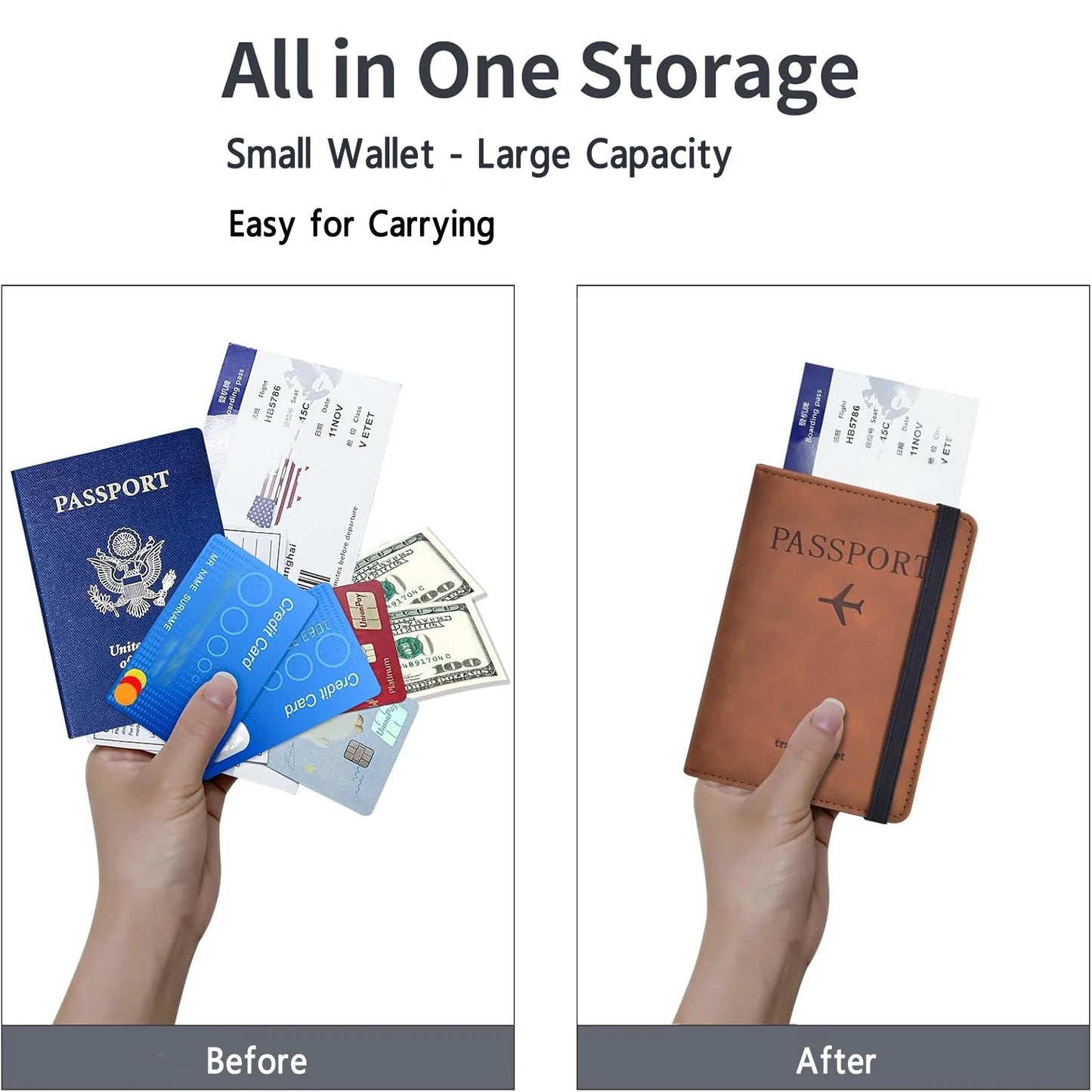 Solid Colour Passport Holder Cover Wallet - RFID Blocking Leather *Offer*