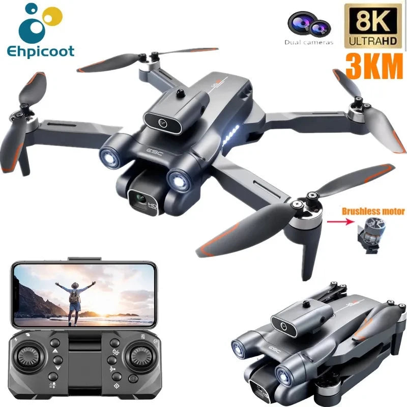 Drones With HD Camera 8K Professional 50X Zoom Brushless Motor 3000M Range