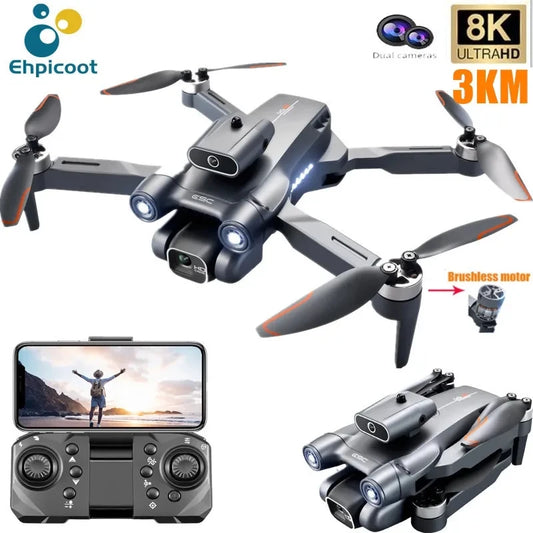 Drones With HD Camera 8K Professional 50X Zoom Brushless Motor 3000M Range