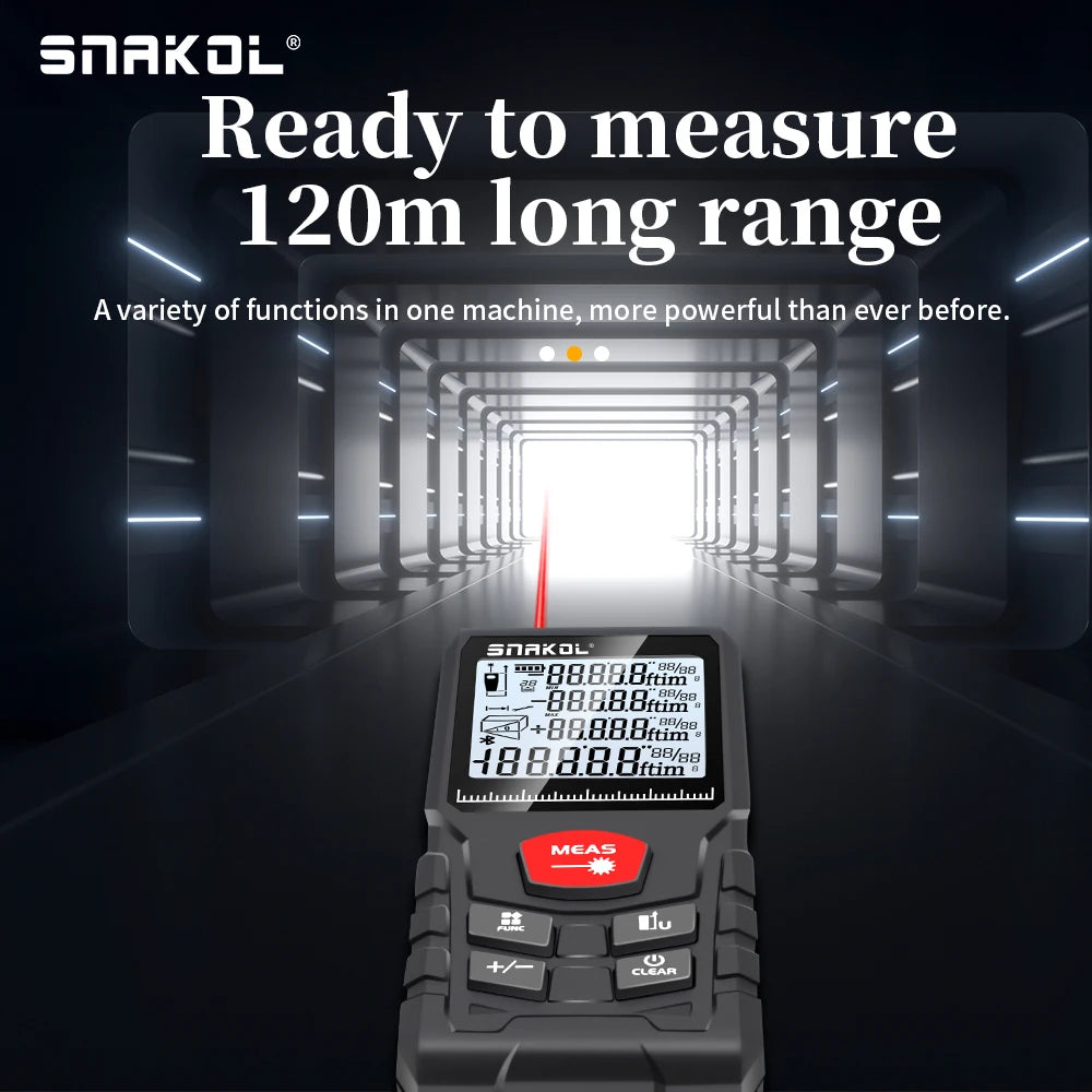 Laser Distance Meter 50M/165ft，Handle Digital Laser Measure UK