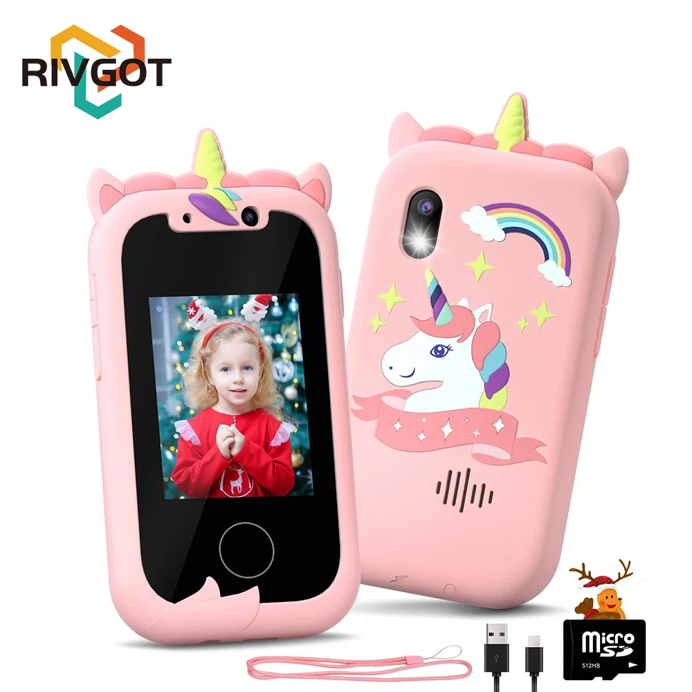 Children's Musical Phone Toy – Unicorn Baby Mobile, Selfie Camera, Silicone Cover