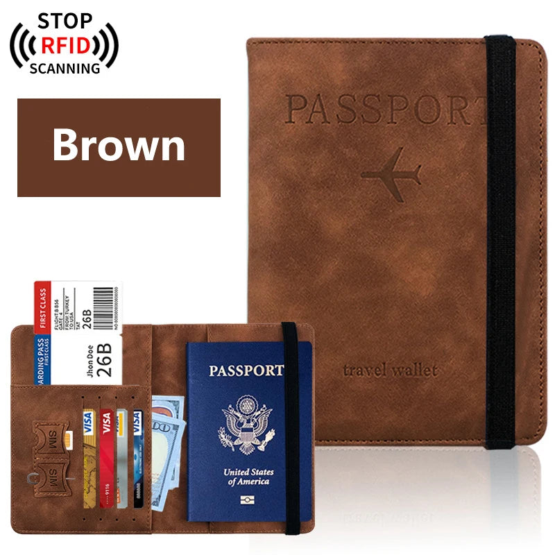 Solid Colour Passport Holder Cover Wallet - RFID Blocking Leather *Offer*