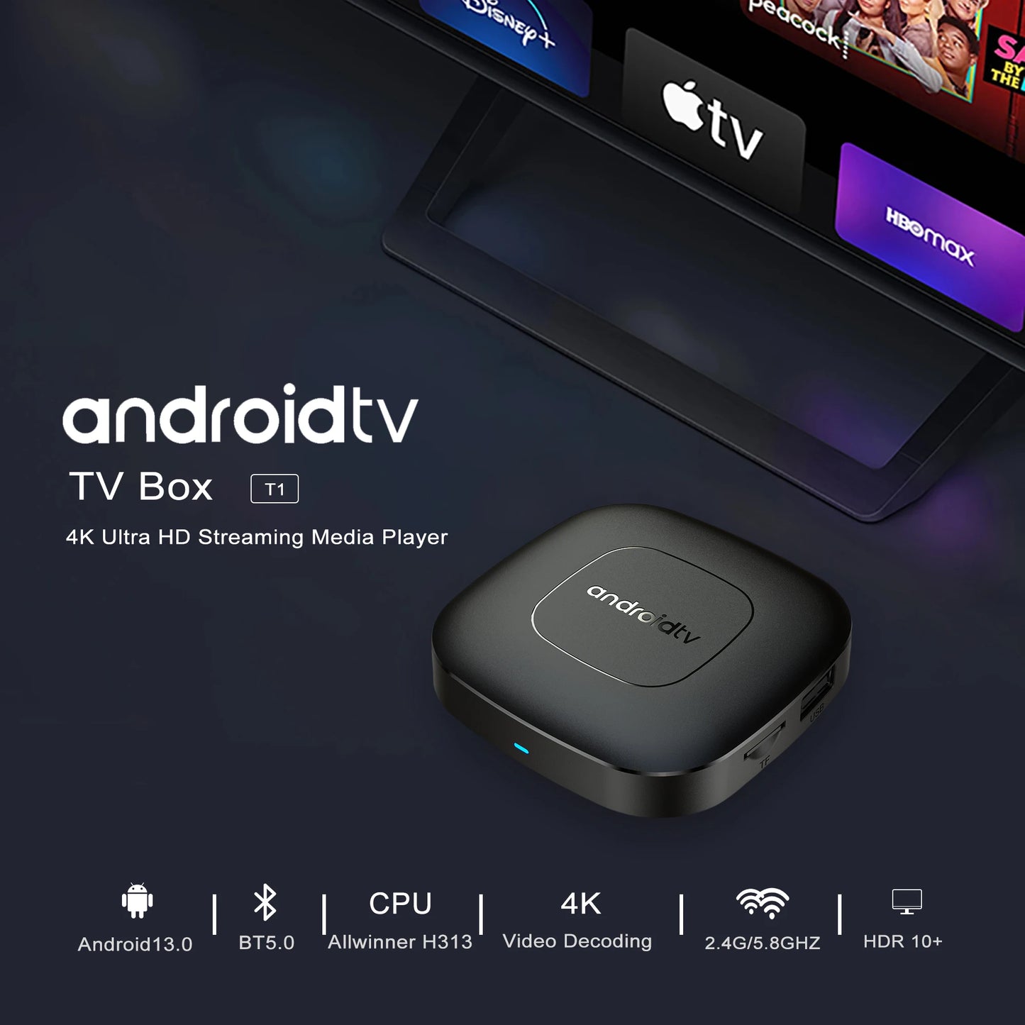 Android 13.0 Smart TV Box 4K HDMI Quad Core HD 2GB+16GB WIFI Media Stream