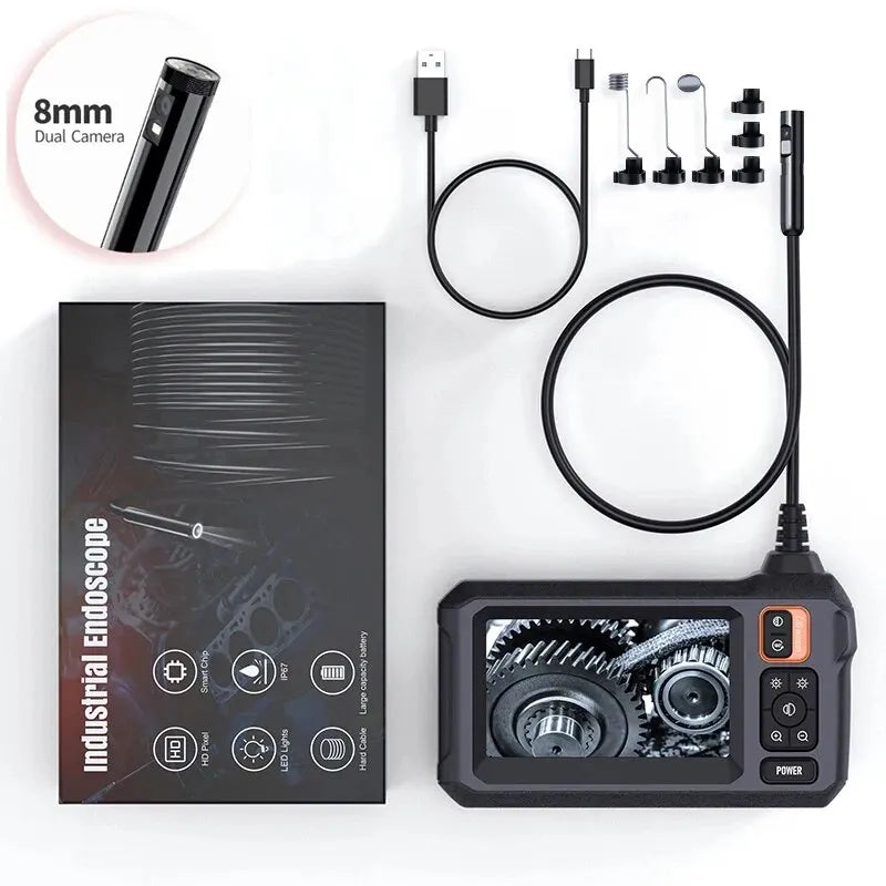 HD Endoscope Camera 8MM 1080p 4.3" Screen Industrial Borescope Inspection Tool