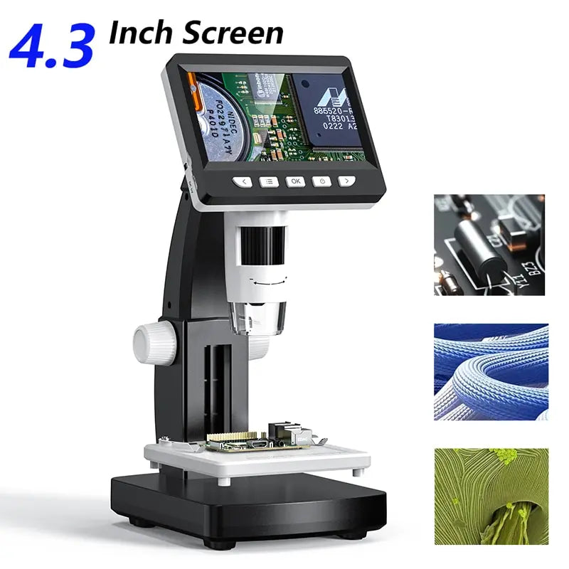 4.3" LCD Video Digital USB Microscope 1000X Zoom For Electronic Welding + Stand