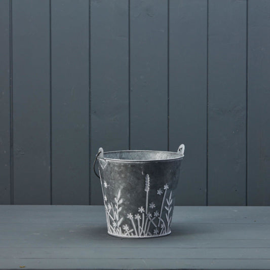 Meadow Design Stylish Bucket Planter Perfect for Home & Garden Decor