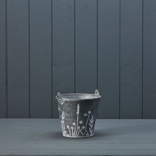 Meadow Design Stylish Bucket Planter Perfect for Home & Garden Decor