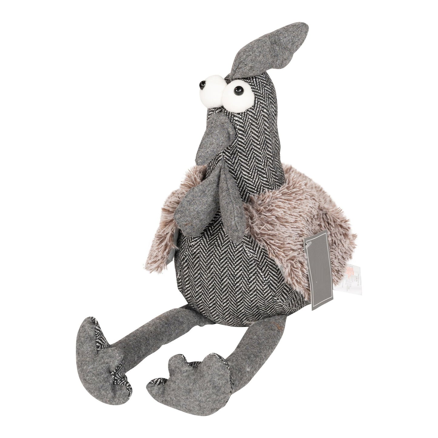 36cm Grey Chicken Fabric Doorstop Cute Home Decor Unique Gift Idea