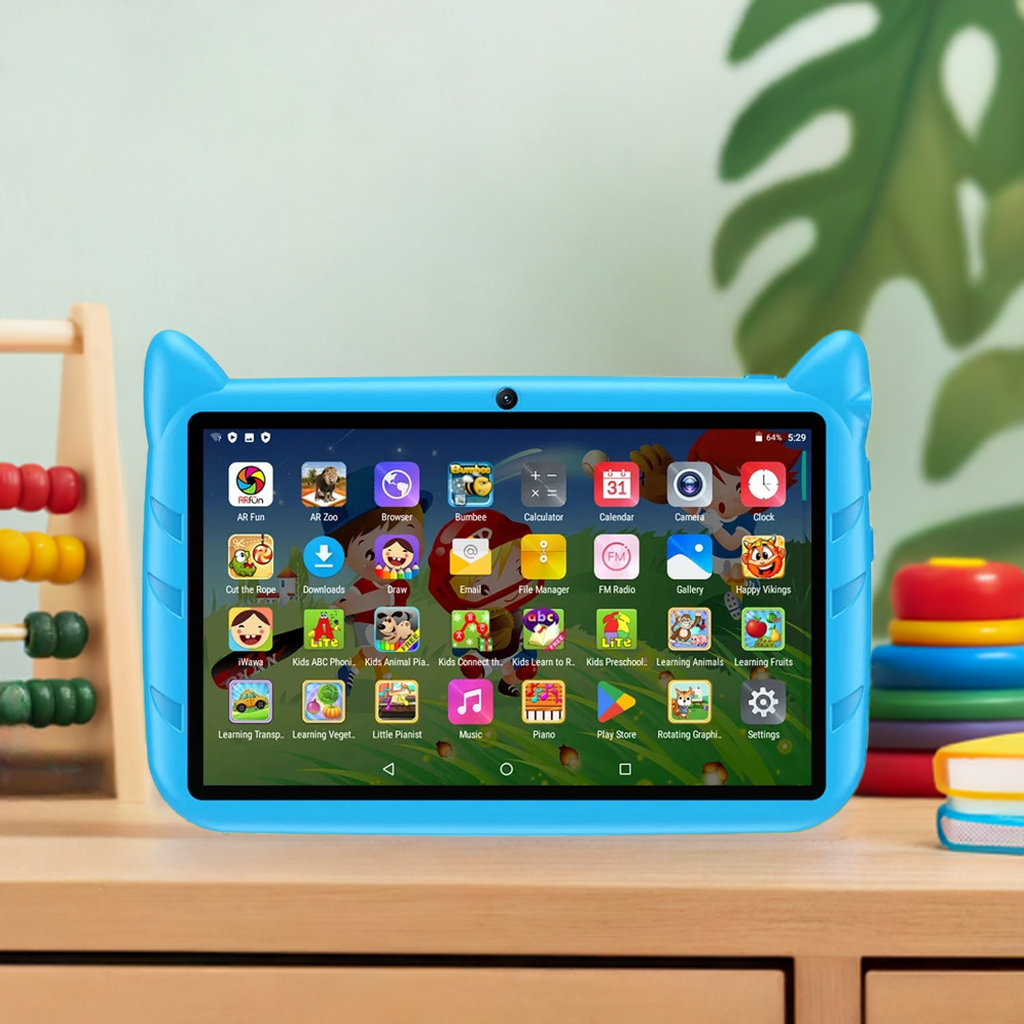 7" Kids Tablet Android 13, 4GB+64GB, 1TB Expand, 5G WiFi, 4000mAh, Dual Cam